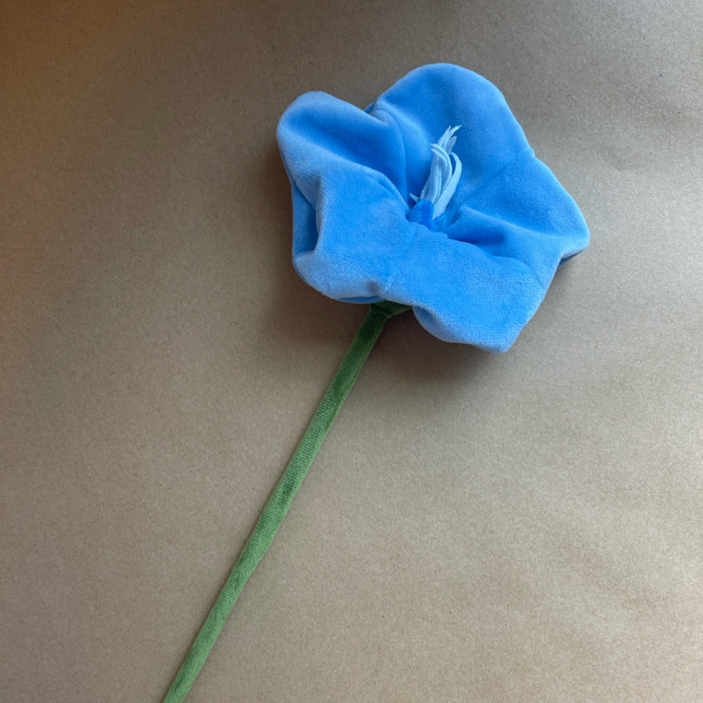 CJ Hendry plush blue morning glory flower